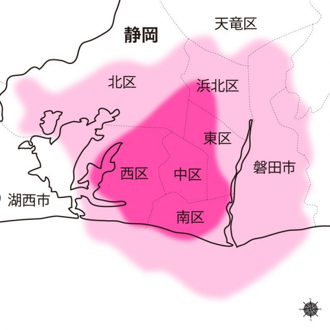 濃いピンク：屋内受信の目安　　薄いピンク：屋外受信の目安