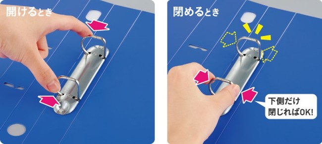 ワンタッチ開閉とじ具（200枚・300枚綴じタイプ）