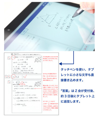 タブレット上でもしっかり記述力を鍛えることが可能です。