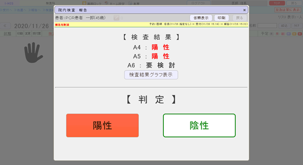 検査結果の医師による判定