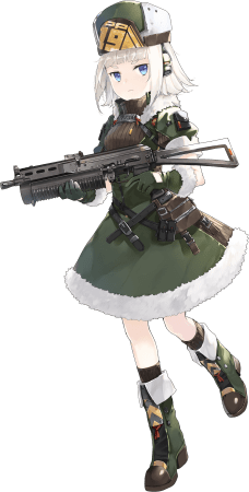 ★4  SMG　PP-19のスキン「かえるの姫さま」 暖かそうな緑の服を着て、戦闘中に飛び回る様子のPP-19はまさにかえるに見える。