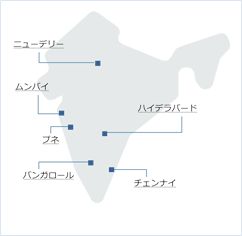 ▲インド国内のトレーニングセンター開設地