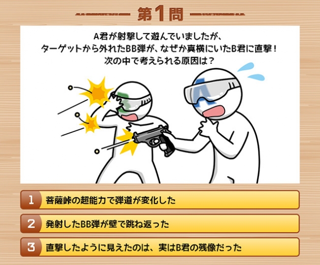 クイズは3択！ 何度でも挑戦可能です。