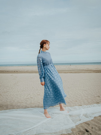 Leaf Lace Dress（White／Blue）¥16,800