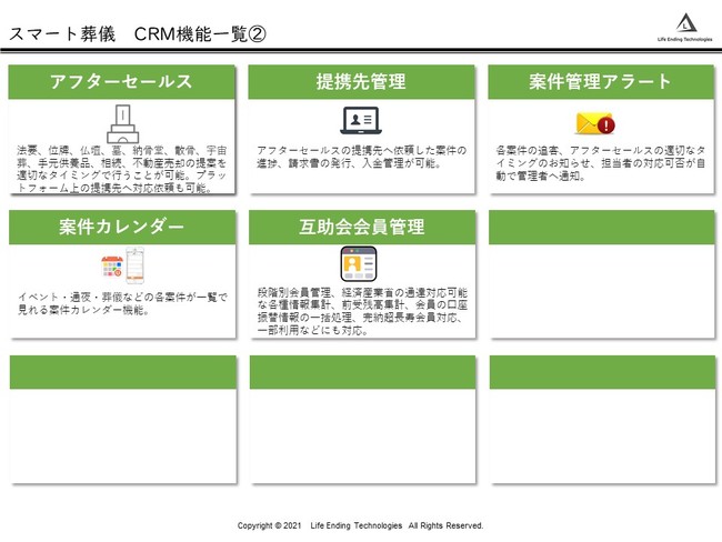 スマート葬儀CRM　機能一覧②