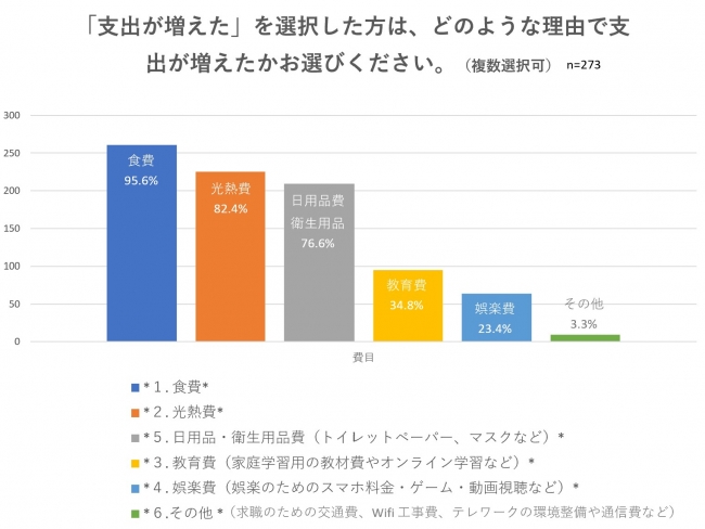 増えた支出の費目