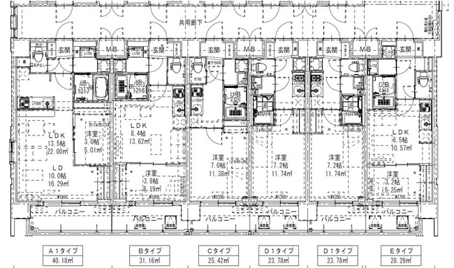 スプランディッド難波SOUTH　間取り図 南側