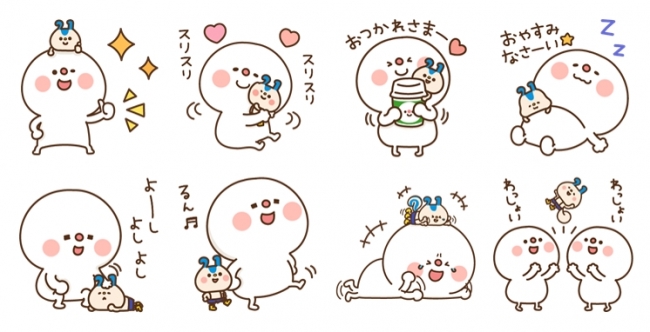 ＜合計16種類のスタンプの一例＞