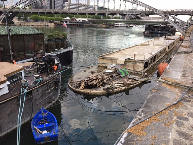 2018年の増水により水没