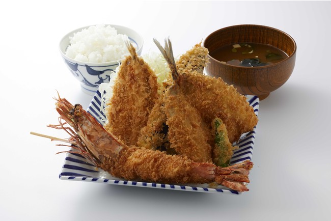 天然有頭海老(てんねんゆうとう)フライ定食 DX（1,990円）