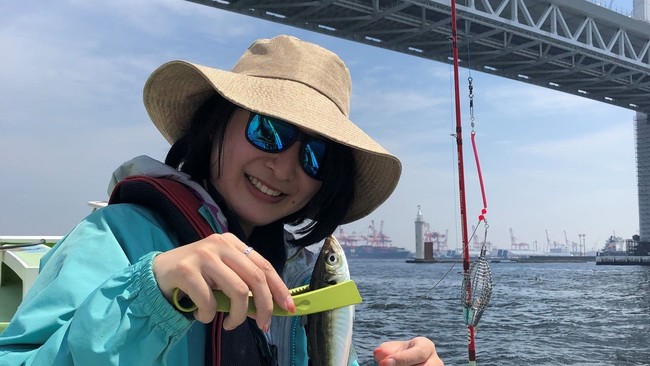 釣り上げたアジをご夕食に