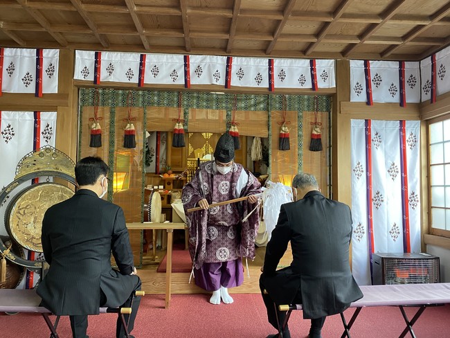 天別豊姫神社でのご祈祷の様子