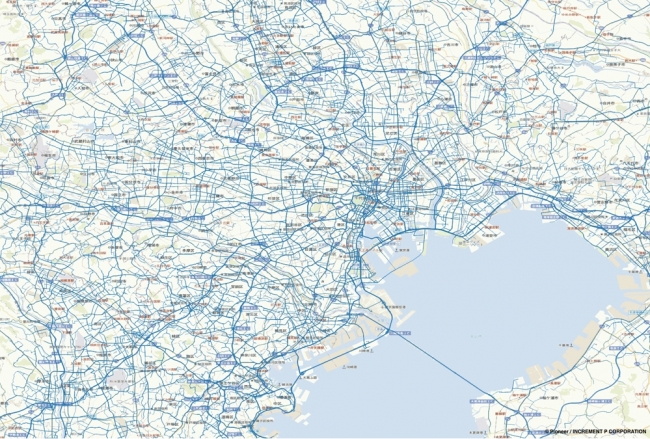 「通行実績データ」東京近辺サンプル画像