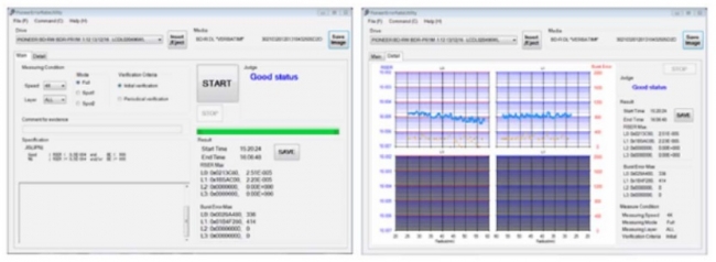 Pioneer Error Rate Utility 画面表示