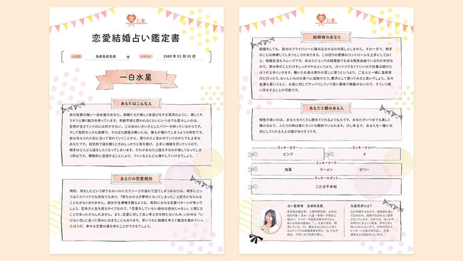 「恋愛結婚占い鑑定書」イメージ