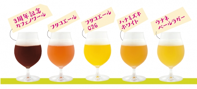 イベントで楽しめる『ふたこビール』のクラフトビール5種