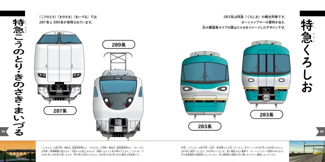 JRの特急は列車名ごとに掲載。