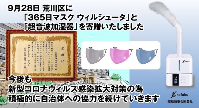 2020年9月28日東京都荒川区役所に寄贈いたしました