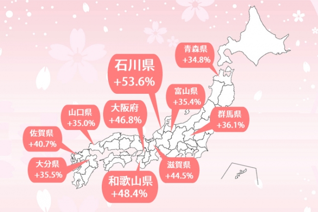 2015年 春旅行人気上昇エリアランキング