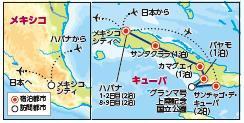 キューバ革命勝利への道　12日間　行程イメージ