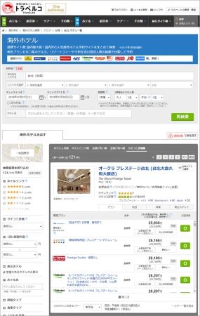海外ホテル比較 検索結果一覧ページ一例