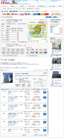 国内宿・ホテル・旅館比較 検索結果一覧ページ一例