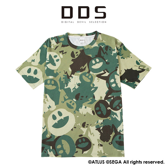 真・女神転生 ジャックフロスト迷彩Tシャツ Green