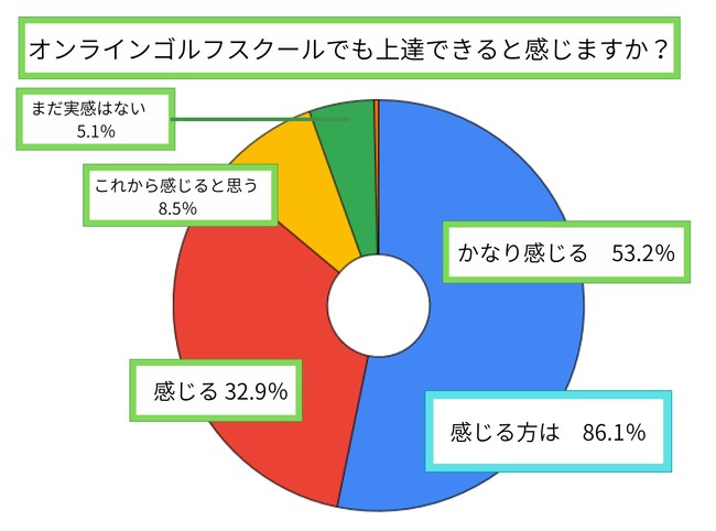 オンラインスクールは本当に上手くなるのか円グラフ