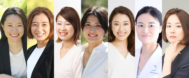 （左から：花田真寿美、伊藤華英、大矢美紀、小笠原真智、鈴木さやか、津田淳子、中川聴乃）