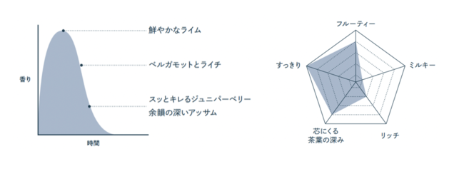 【ジンライム】香りの波と香りのパワーグラフ