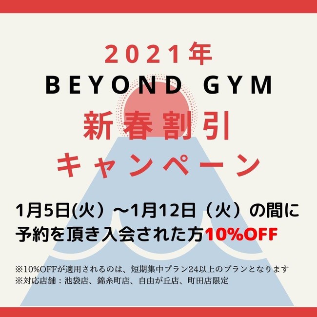 【BEYONDジム】2021年新春割引キャンペーンを実施！