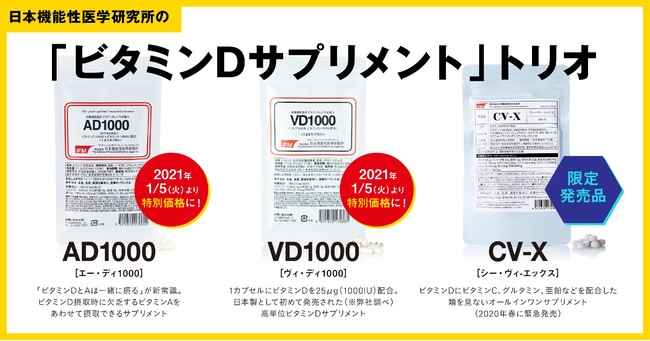 ビタミンDのパイオニアが開発する安心の日本製。GMP準拠工場での製造により、含まれる栄養成分量を保証。もちろん香料、保存料、着色料不使用です。