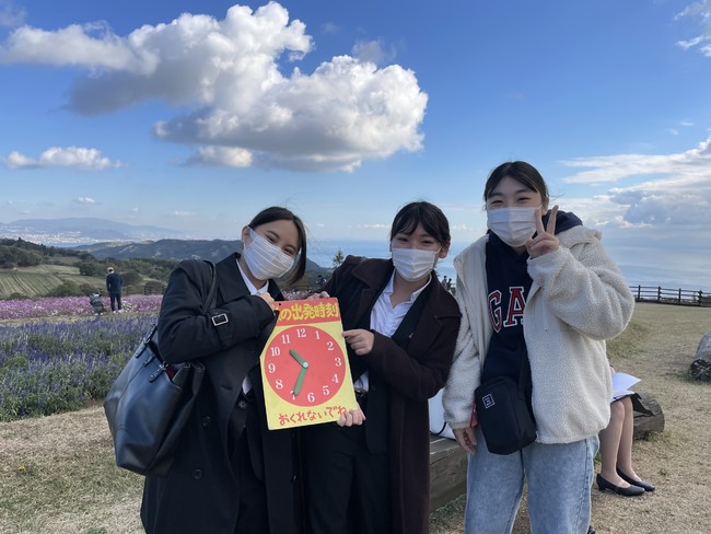 淡路島　添乗実習の様子　あわじ花さじき