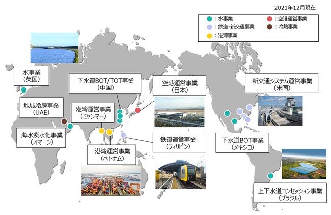 ■住友商事グループにおける社会インフラ事業のグローバル事業展開図