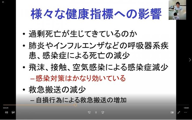 第1部の賴藤貴志教授のオンライン講演の様子