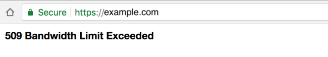509 Bandwidth Limit Exceeded