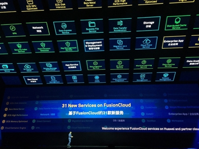 ファーウェイはFusionCloud上で提供する31の新サービスを発表