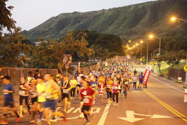 15km付近を走るランナーたち