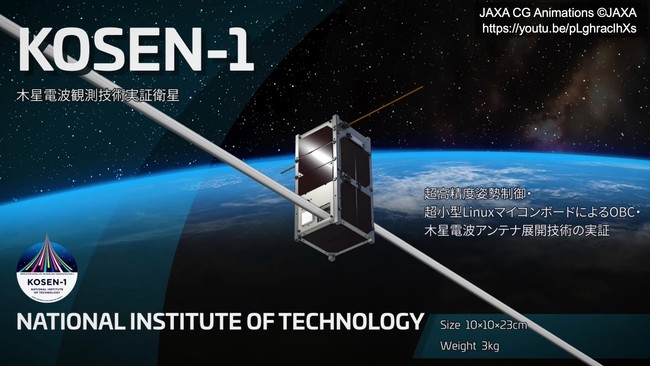 図１　木星電波観測技術実証衛星KOSEN-1のCG（提供：JAXA）