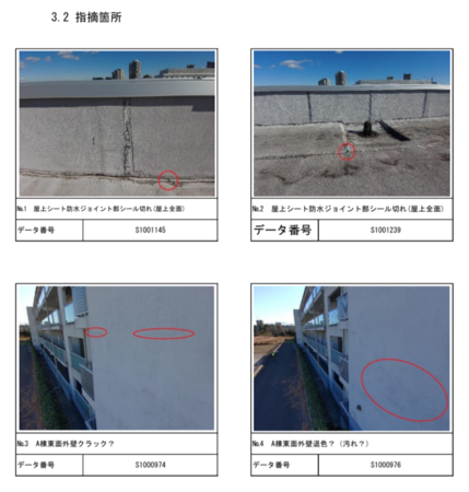 空撮写真付き調査報告点検表