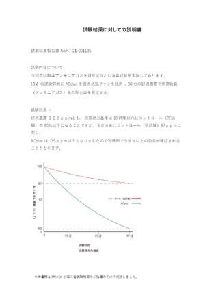 試験結果に対しての説明書