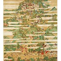 【福岡県指定文化財】高良大社画縁起（第二幅　社頭図）  江戸時代・17世紀 / 福岡県・高良大社蔵