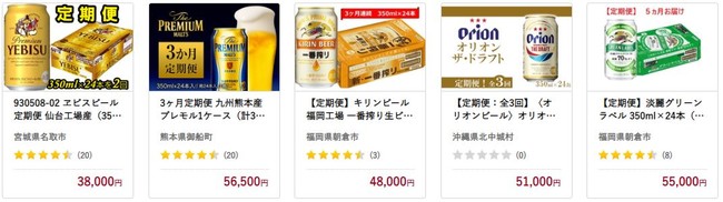 ビール定期便の一例。