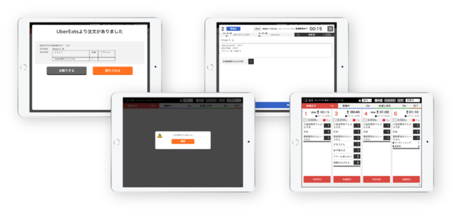 Uber Eatsからオーダーを受信した際の画面イメージ