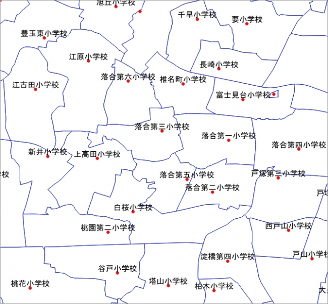 学校区データのサンプル