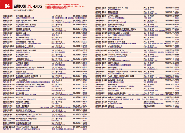 誌面（索引）例「日帰り湯」