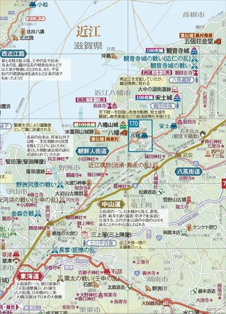 ＜迫力ある歴史地図例 「京都」一部拡大＞