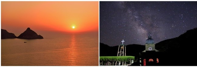 夕陽の絶景と素晴らしい星空