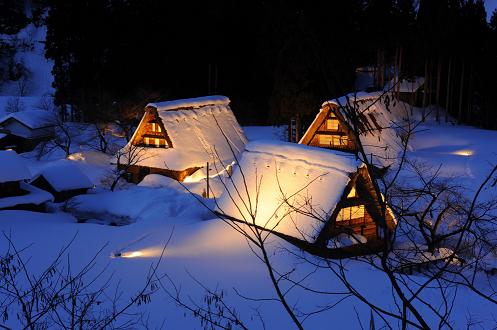 ライトアップされる五箇山 （イメージ）