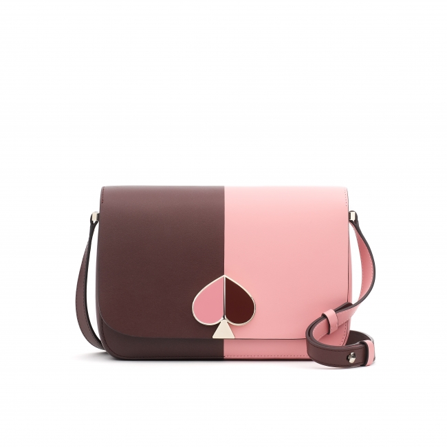 nicola twistlock medium flap shoulder in roasted fig rococo pink 60,000円